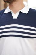 Erkek çizgi Desenli Yakalı Kısa Kollu T-shirt resmi